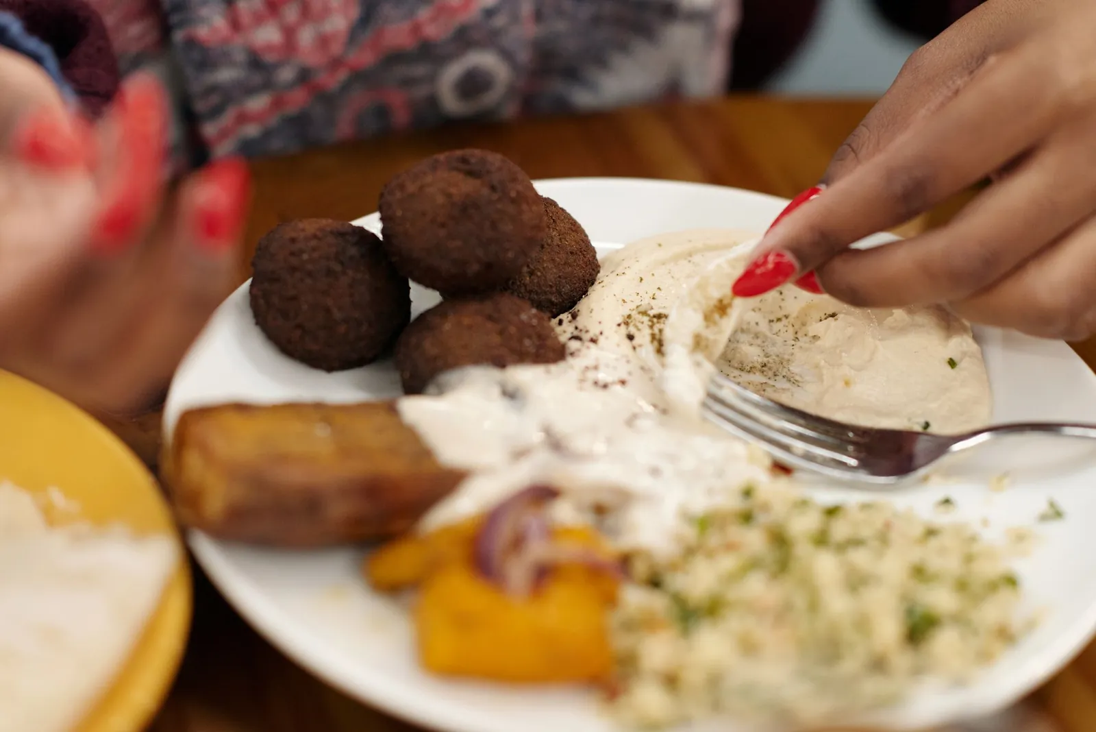 Falafel and hummus plate